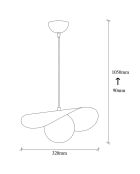 Lustre Vatoz  noir/blanc - 32x38x105 cm