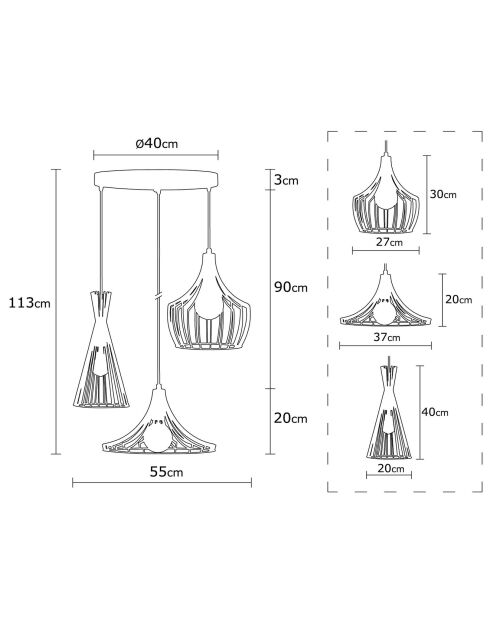 Mezopotamya koperen hanglamp - D.110x122 cm