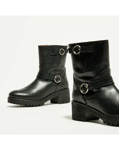 Boots en Cuir Sophia noires