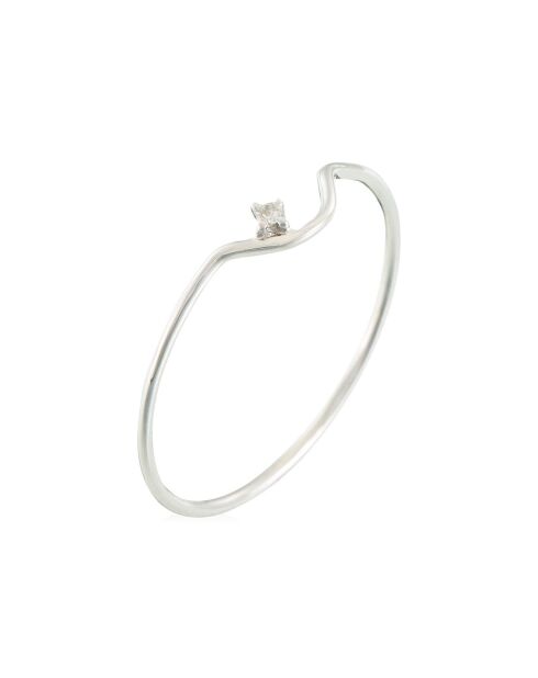 Diamant-Pudeurring aus 0,01 Karat Weißgold