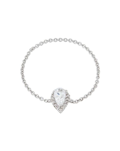 Diamantring mit 0,05 Karat Weißtopas und 0,25 Karat Weißgold
