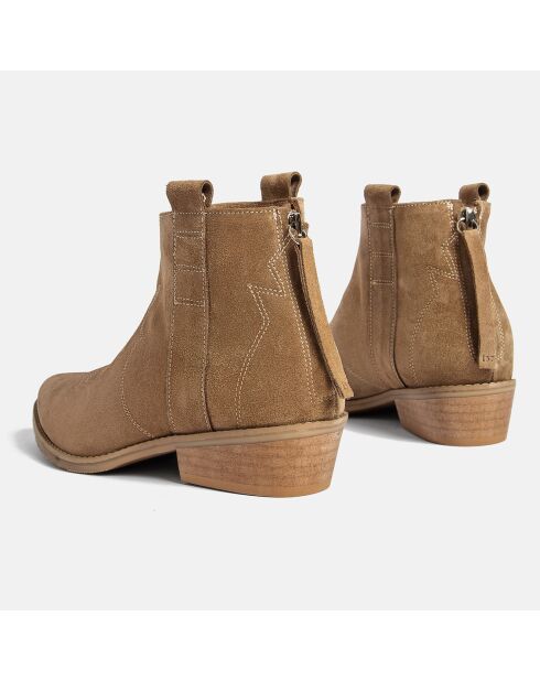 Bottines en Velours de Cuir Flashback sable