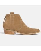 Bottines en Velours de Cuir Flashback sable