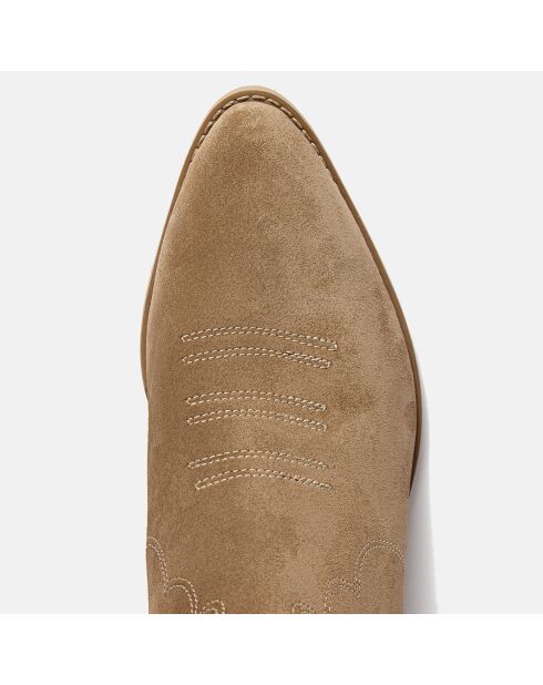 Bottines en Velours de Cuir Flashback sable