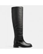 Bottes en Cuir grainé Mr Jones Maxi noires