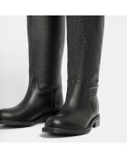 Bottes en Cuir grainé Mr Jones Maxi noires