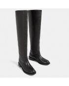 Bottes en Cuir grainé Mr Jones Maxi noires