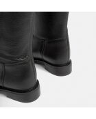 Bottes en Cuir grainé Mr Jones Maxi noires