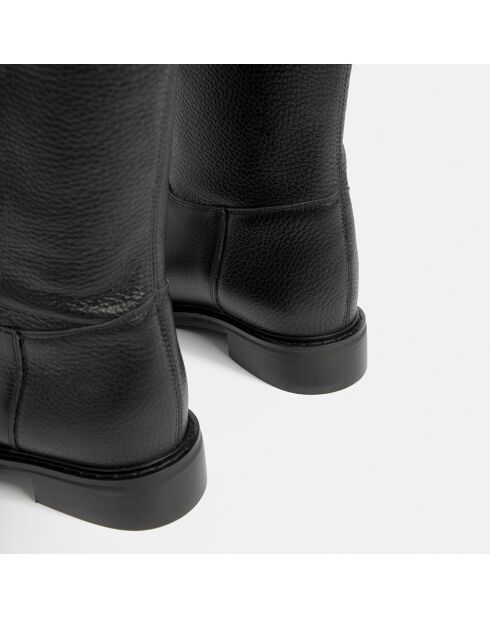 Bottes en Cuir grainé Mr Jones Maxi noires