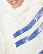 Foulard Famke Lin mélangé bleu - 50x170 cm