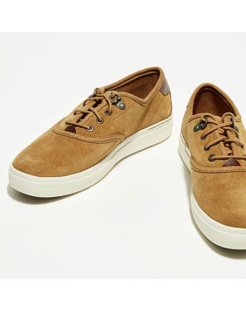 Sneakers en Velours de Cuir Amherst noisette