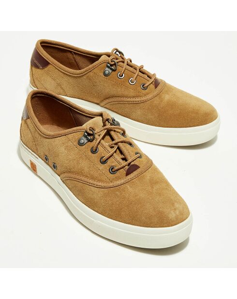 Sneakers en Velours de Cuir Amherst noisette