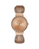 Montre Femme Chiffon en Acier rose doré