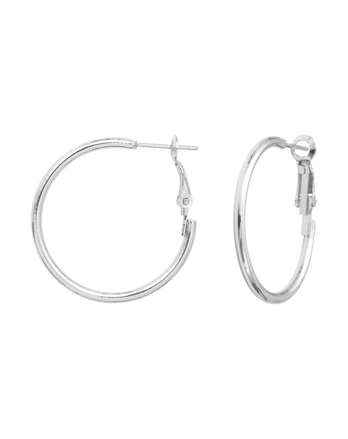 Boucles d'oreilles Créoles en laiton argentées - 3 cm