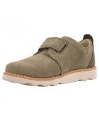 Sneakers en Velours de Cuir Crown Park kaki