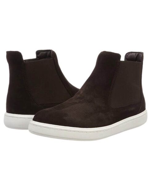 Chelsea Boots en Velours de Cuir Street marron