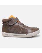 Sneakers en Velours de Cuir Emery Beat marron