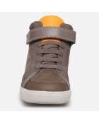 Sneakers en Velours de Cuir Emery Beat marron