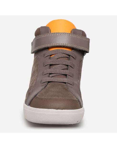 Sneakers en Velours de Cuir Emery Beat marron