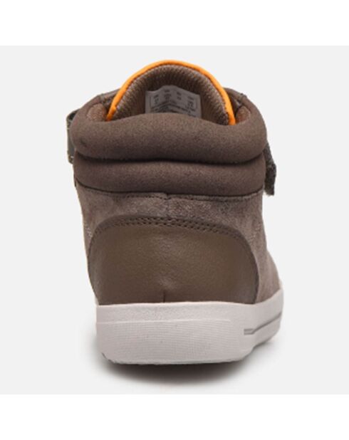 Sneakers en Velours de Cuir Emery Beat marron