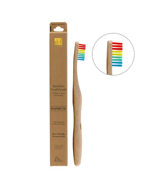 Brosse à dents en bambou multicolore