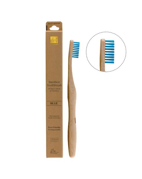 Brosse à dents en bambou bleue
