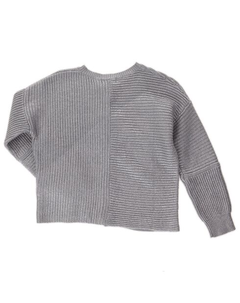 Cardigan en  Coton & Laine en maille métallisée gris/argenté