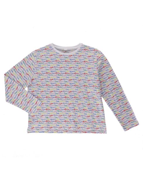 Weißes/mehrfarbiges T-Shirt mit vollem Logo