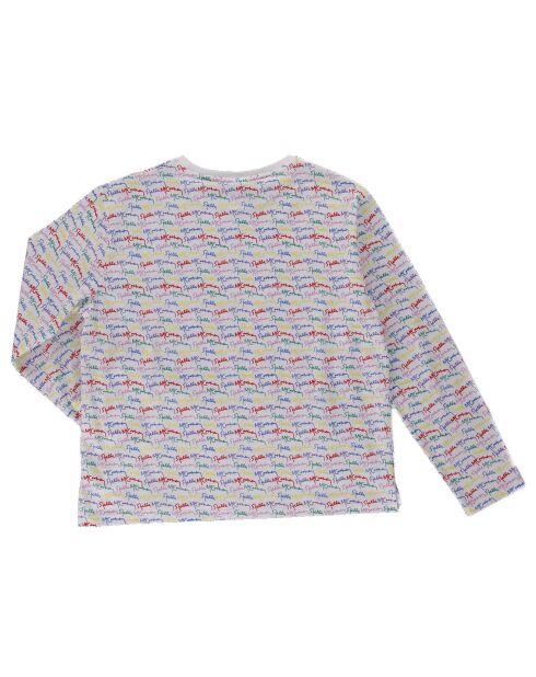Weißes/mehrfarbiges T-Shirt mit vollem Logo