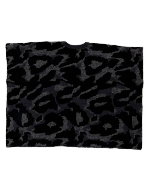 Poncho en Laine mélangée Camouflage noir/gris