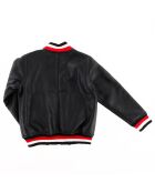 Veste bomber en simili cuir noir