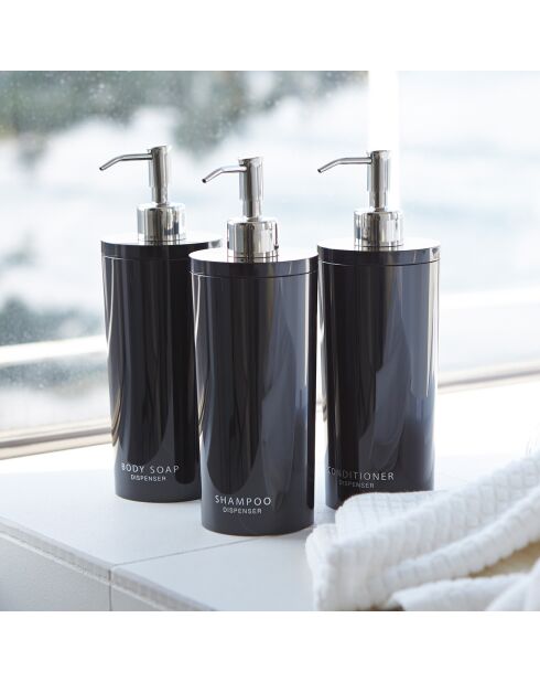 Distributeur de savon Tower noir - 8x8x23 cm