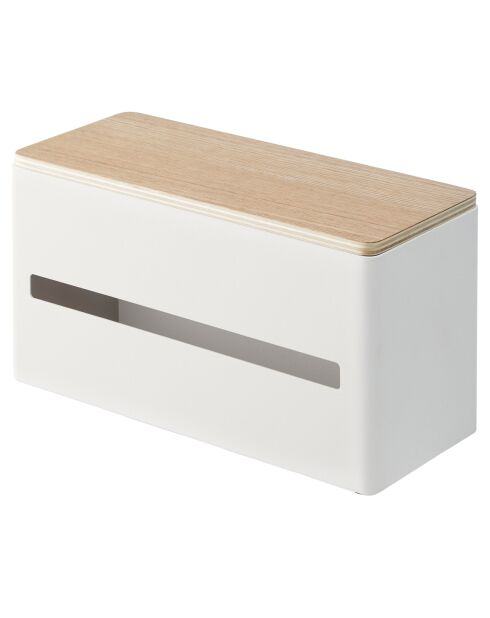 Caja de pañuelos 2 en 1 Rin blanca - 26x11x14 cm