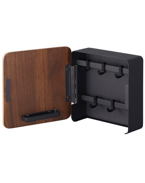 Magnetische wandsleutelhouder Rin bruin/zwart - 15,8x5,7x15,8 cm