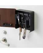 Porte-clés mural magnétique Rin marron/noir - 15.8x5.7x15.8 cm