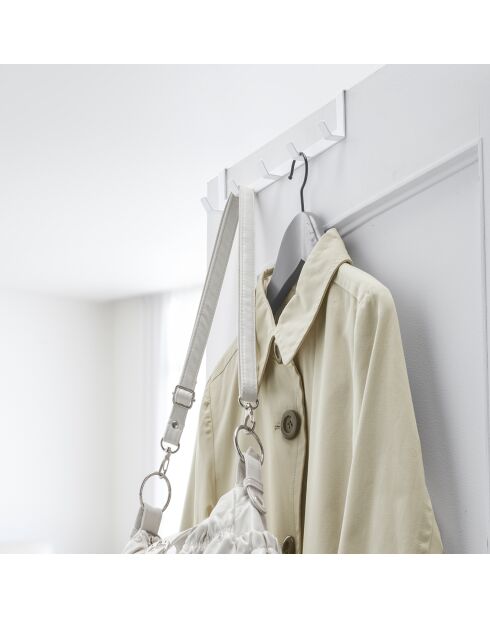 Porte-manteaux crochet de porte Smart blanc - 30x7x6 cm