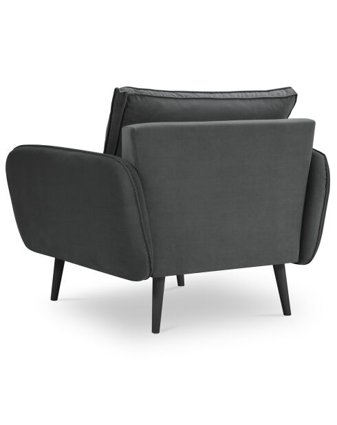 Fauteuil Velours Lento gris foncé - 100x100x90 cm