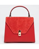 Red Shak Handtasche aus Leder und Samt, 23,5 x 20 x 10 cm