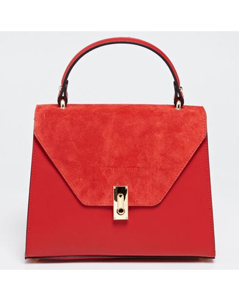 Red Shak Handtasche aus Leder und Samt, 23,5 x 20 x 10 cm