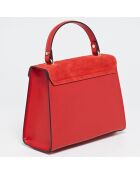 Red Shak Handtasche aus Leder und Samt, 23,5 x 20 x 10 cm