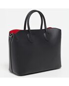 Schwarze Tragetasche Nisa aus Leder - 31x25x14 cm