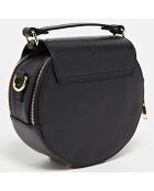 Sac bandoulière en Cuir Polly  noir - 17x19x6 cm