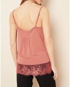 Top inserts dentelle vieux rose