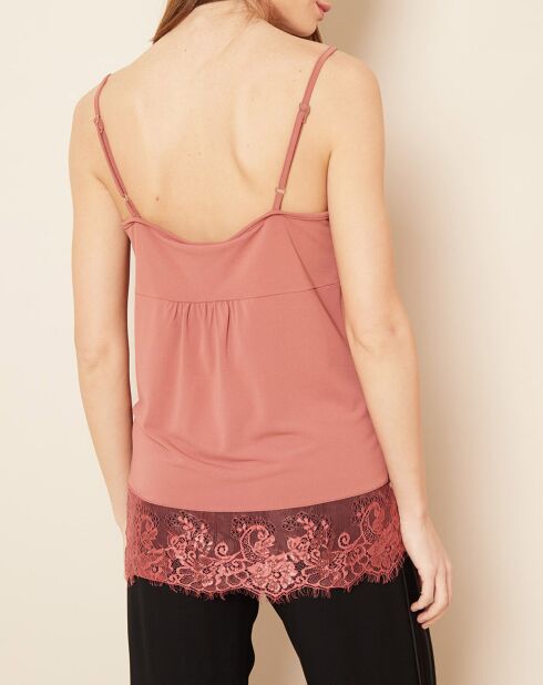 Top inserts dentelle vieux rose