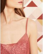 Top inserts dentelle vieux rose