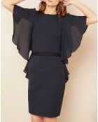 Robe volantée marine