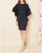 Robe volantée marine