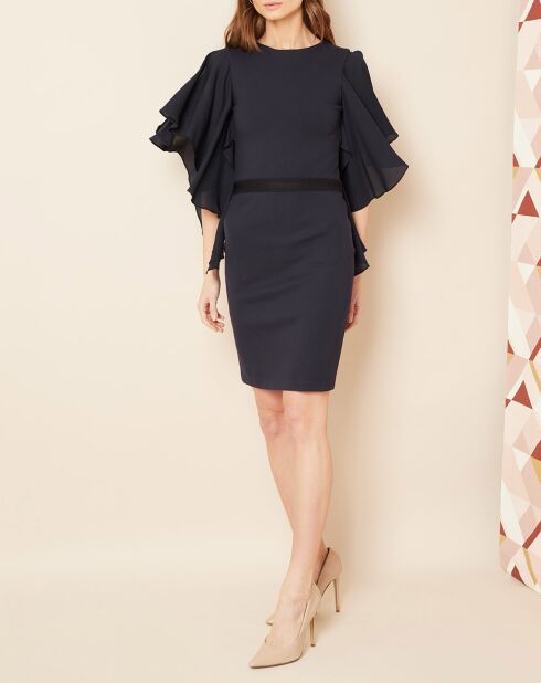Robe volantée marine
