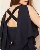 Robe volantée marine