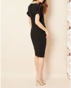 Robe col à lanières noire